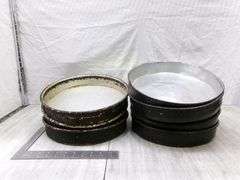 STACK OF LARGE STOVE DRUM COVERS, 7 QTY