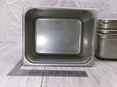 STACK OF METAL FOOD BINS, QTY 5