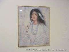 LOT (3): LIGHTING PAINTING ON VENEER WOOD, INDIAN LADY, NATIVE AMERICAN ON HORSE