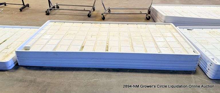 5 - BOTANICARE 4'X8' WHITE MOBILE RACK TRAY - 5 X MONEY