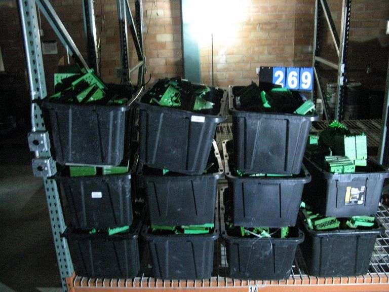 BLACK TOTES W/ TOP FEED IRRIGATION CAPS, QTY 11