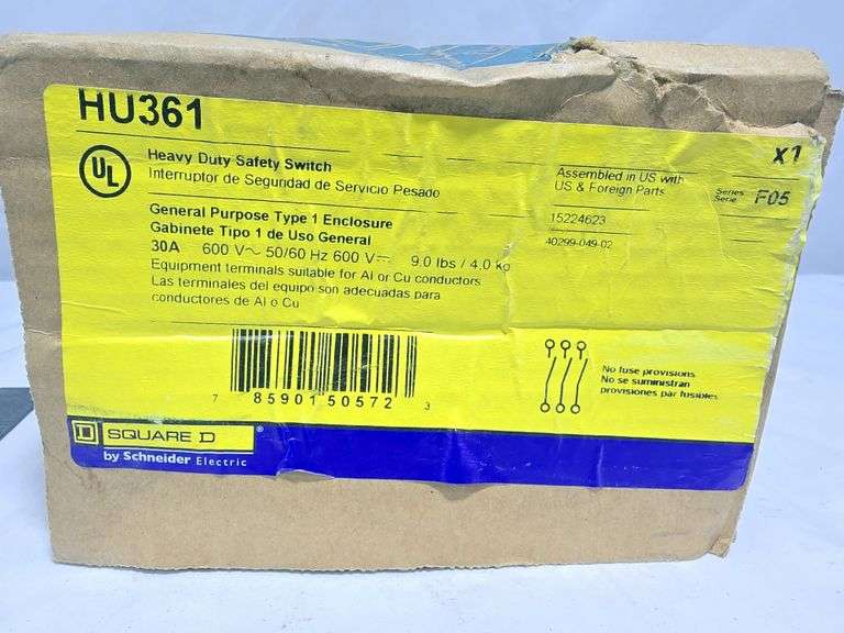 SQUARE D, 3.0 AMP NON-FUSIBLE DISCONNECT, HU361