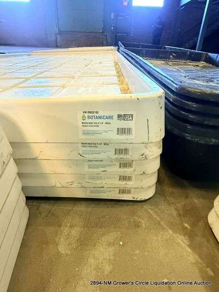 5 - BOTANICARE 4'X8' WHITE MOBILE RACK TRAY - 5 X MONEY