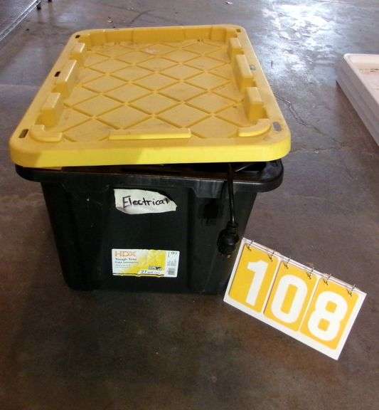 BLACK TOTE W/ MISC. ELECTRICAL CORDS