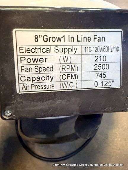 GROW 1 8" INLINE FAN