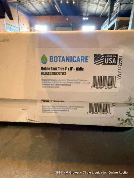 2 - BOTANICARE 4'X8' WHITE RACK TRAY W/ 6" DRAIN - 2 X MONEY