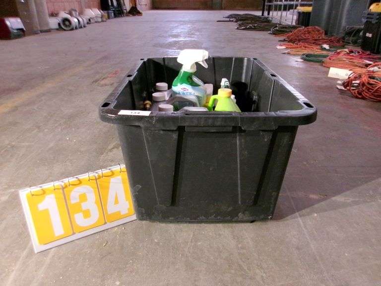 BLACK TOTE W/ MISC. ITEMS