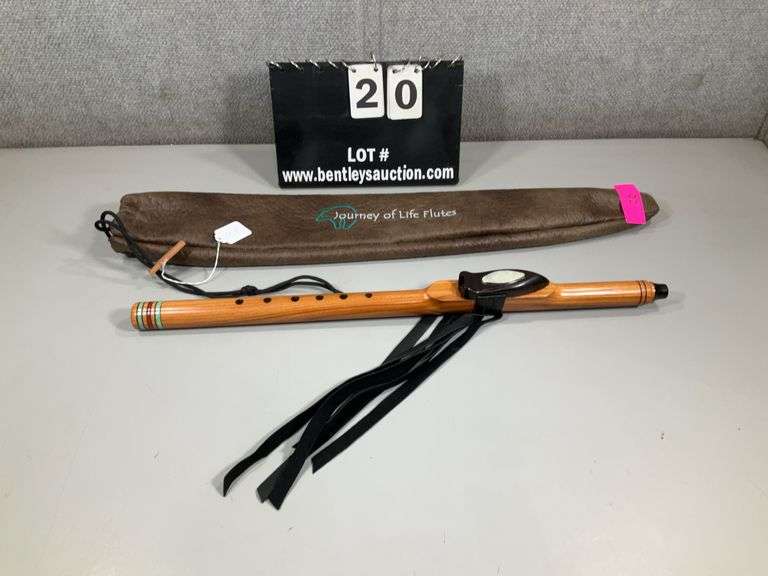 JOL FLUTES NATIVE AMERICAN-STYLE FLUTE W/ LEATHER FRINGES