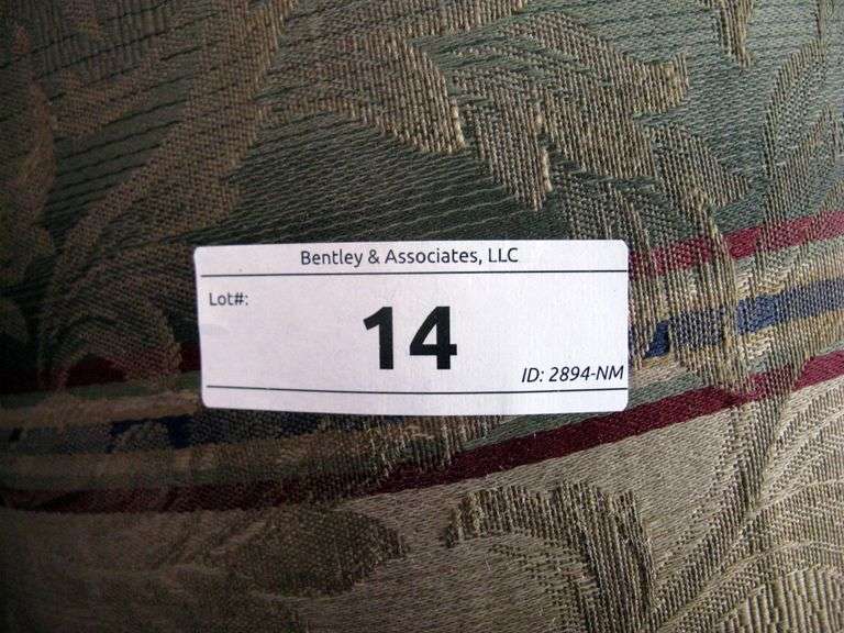 GOLD & GREEN FABRIC LOVE SEAT