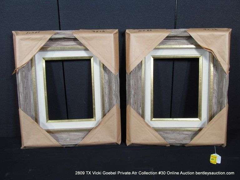 2 DRIFTWOOD STYLE GREY WOODEN FRAMES - 2 X MONEY BOTH FRAMES: 19X22