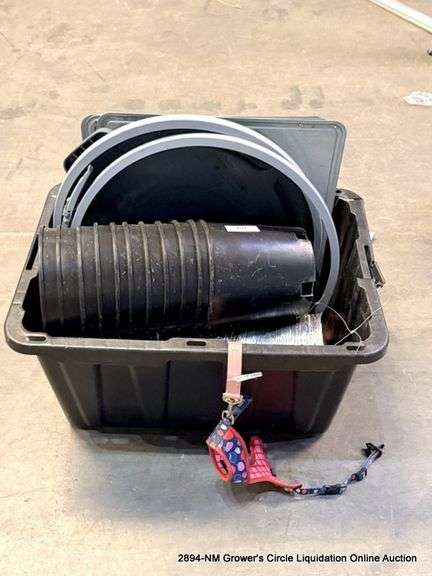 BLACK TOTE OF MISC. ITEMS