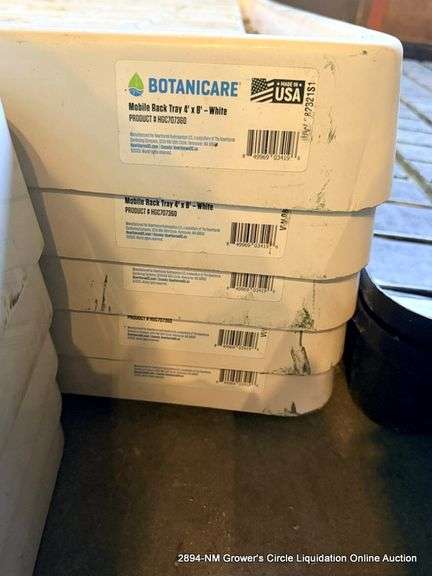 5 - BOTANICARE 4'X8' WHITE MOBILE RACK TRAY - 5 X MONEY
