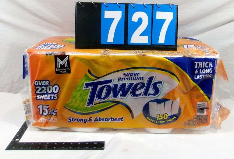 SUPER PREMIUM PAPER TOWELS, 15 MEGA ROLLS