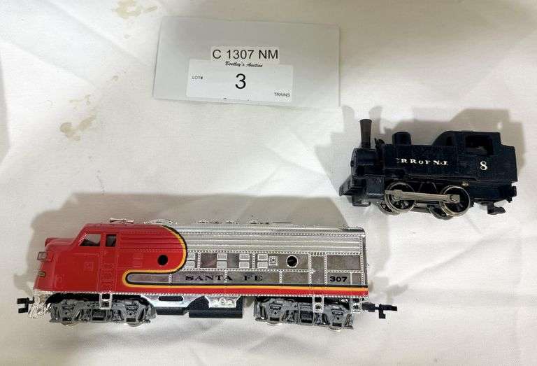 ATHEARN SDP-40 SANTA FE PASS LOCOMOTIVE, HD SCALE W/ CR ROF NJ #8 HO SCALE STEAM LOCOMOTIVE