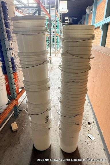 WHITE 5 GALLON BUCKETS, QTY 10
