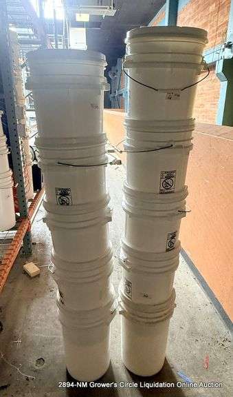 WHITE 5 GALLON BUCKETS, QTY 10