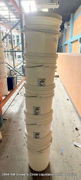 WHITE 5 GALLON BUCKETS, QTY 10