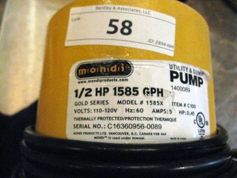 MONDI UTILITY SUMP PUMP 1/2 HP