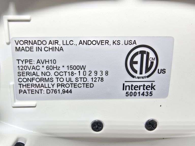 VORNADO SPACE HEATER, AUH10