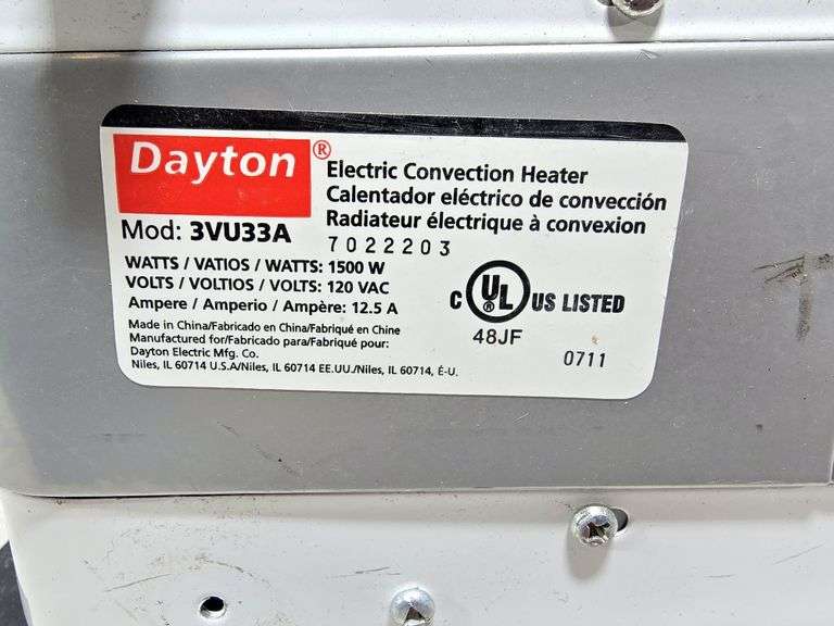 DAYTON SPACE HEATER, 3VU33A