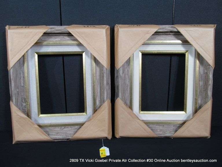 2 - DRIFTWOOD STYLE GREY WOODEN FRAMES, 2 X MONEY BOTH FRAMES 9 X 12 & 19 X 22