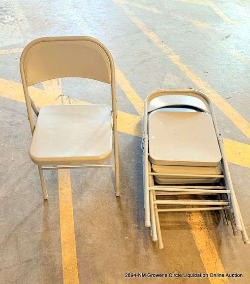 TAN METAL FOLDABLE CHAIRS (6X MONEY)