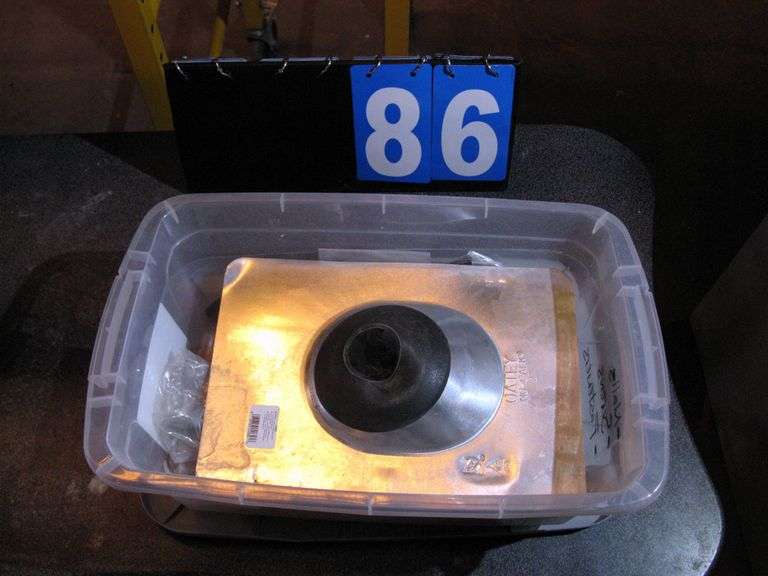 PLASTIC TOTE W/ MISC. ITEMS