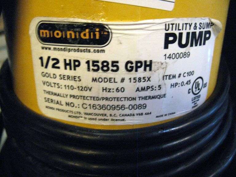 MONDI UTILITY SUMP PUMP 1/2 HP