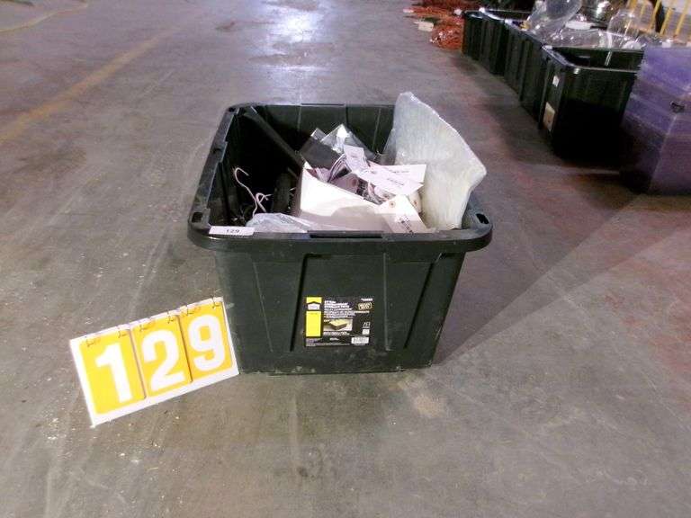 BLACK TOTE W/ MISC. ITEMS