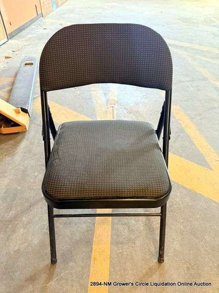 BLACK METAL FOLDABLE CHAIRS W/ CUSHIONS (5X MONEY)