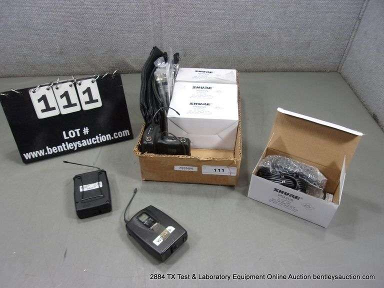 BOX: ASSORTED SHURE WIRELESS MICROPHONE/BELTPACKS