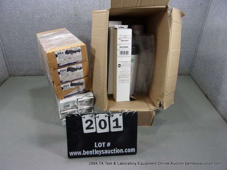 LOT: BOX-CHEMICAL FILTER SET, LAB THERMOMETER, HVAC LIMIT SWITCHES