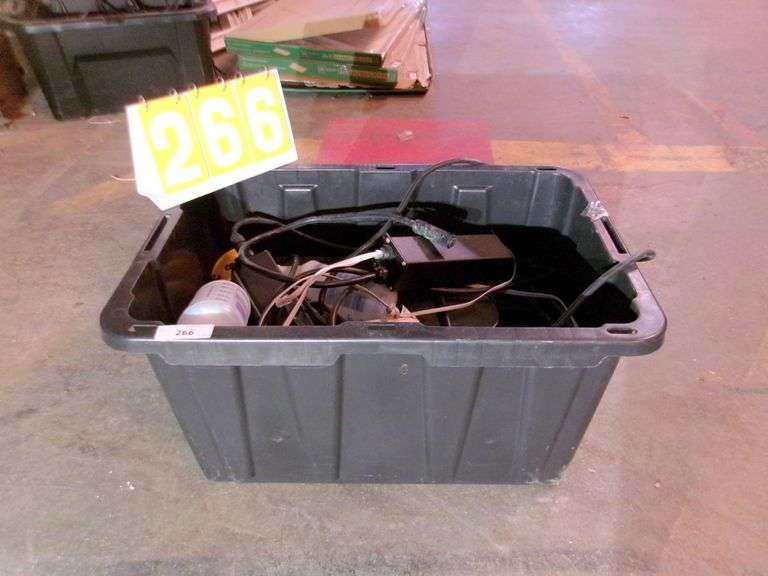 BLACK TOTE W/ MISC. ITEMS