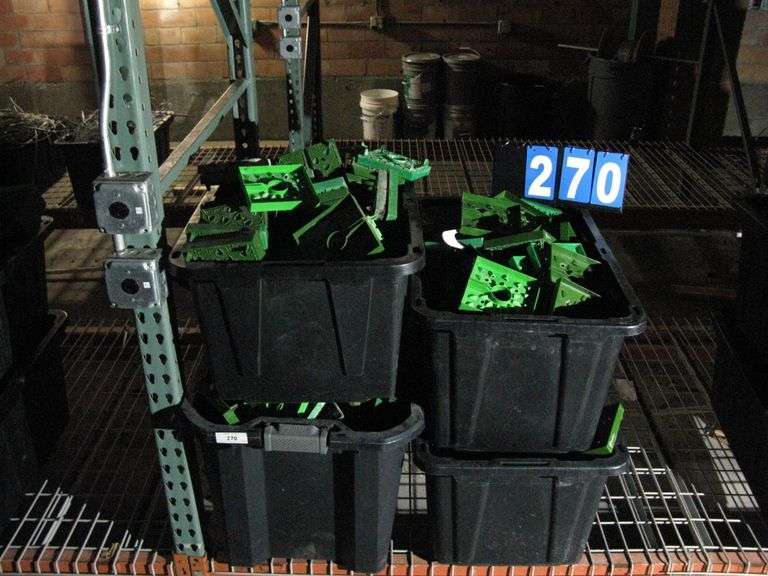 BLACK TOTES W/ TOP FEED IRRIGATION CAPS, QTY 4