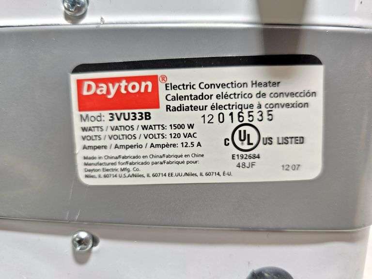 DAYTON SPACE HEATER, 3VU33B