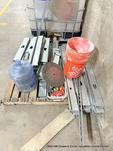 PALLET: GALVANIZED METAL AND MISC. ITEMS