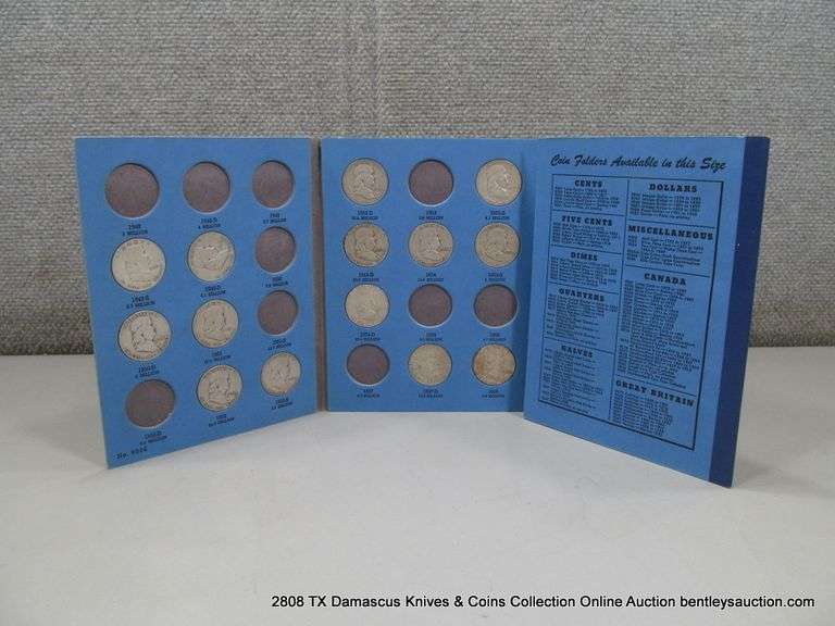 WHITMAN HOLDER - BENJAMIN FRANKLIN SILVER HALF DOLLARS, 20 COINS TOTAL ...