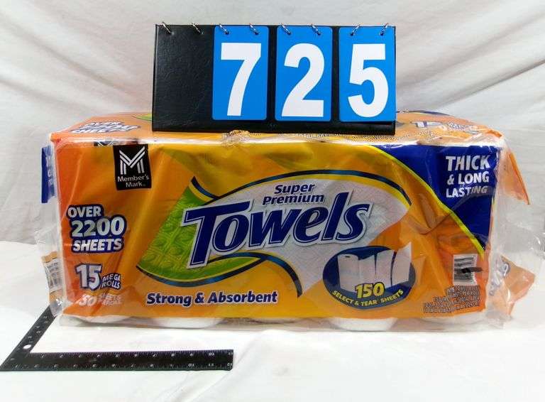 SUPER PREMIUM PAPER TOWELS, 15 MEGA ROLLS