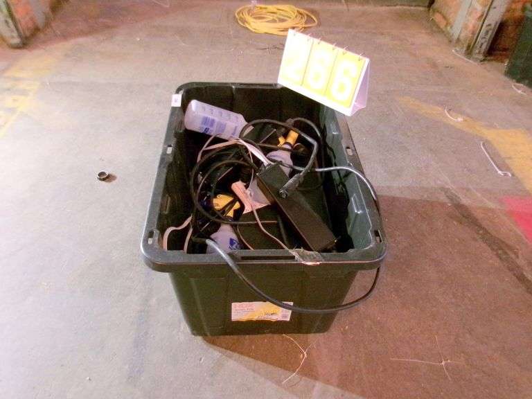 BLACK TOTE W/ MISC. ITEMS