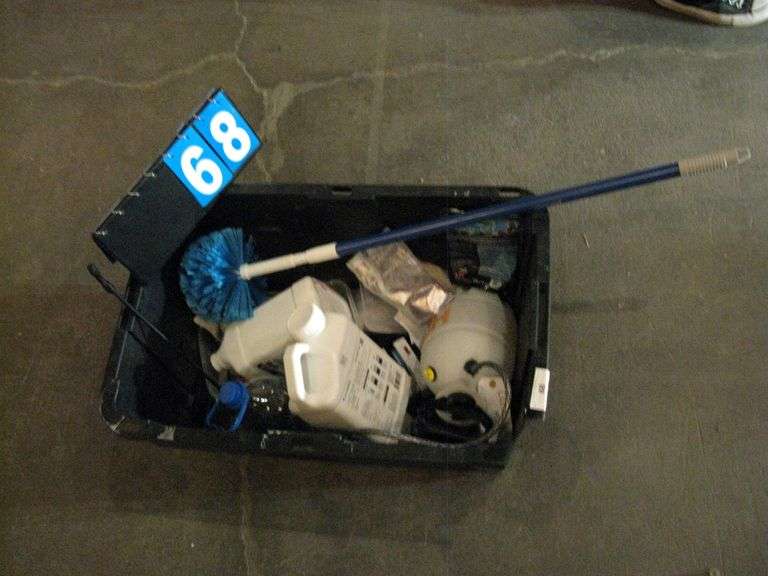 BLACK PLASTIC BIN: MISC. ITEMS