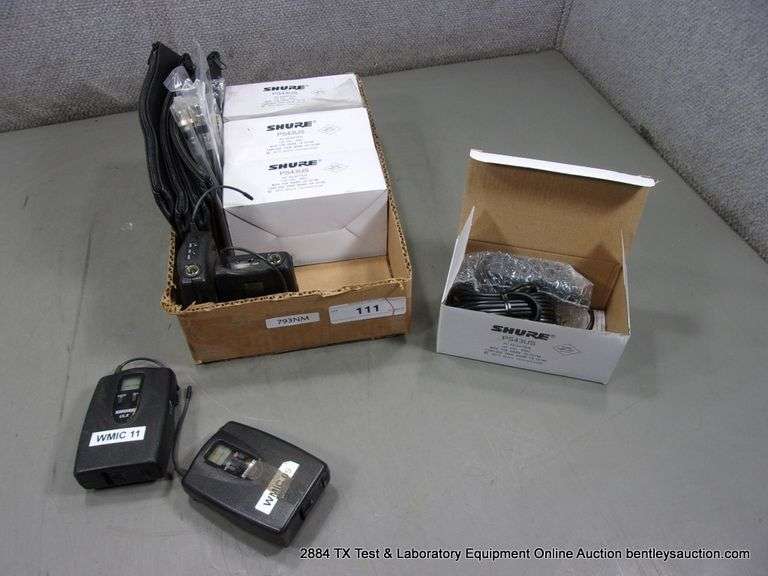BOX: ASSORTED SHURE WIRELESS MICROPHONE/BELTPACKS