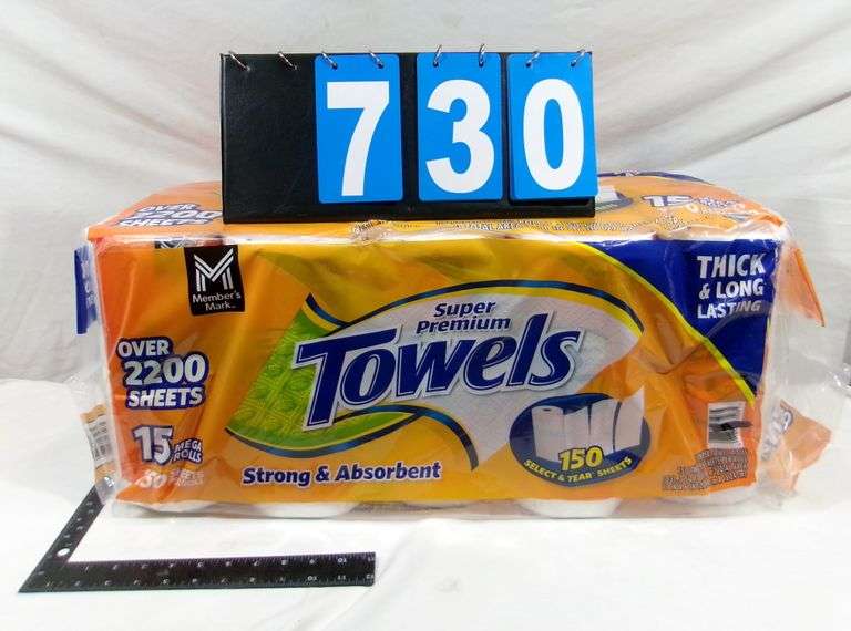 SUPER PREMIUM PAPER TOWELS, 15 MEGA ROLLS