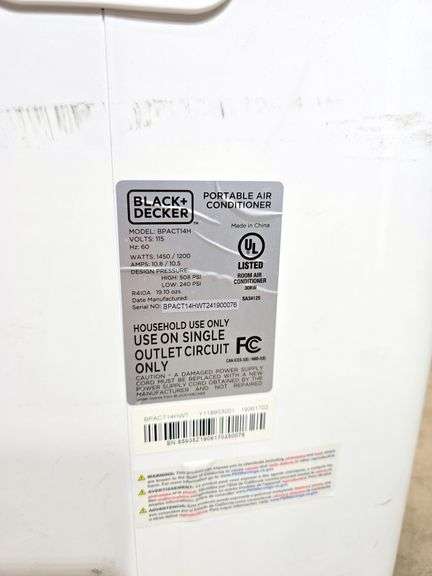 BLACK & DECKER PORTABLE AIR CONDITIONER BPACT14H