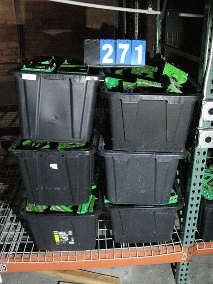 BLACK TOTES W/ TOP FEED IRRIGATION CAPS, QTY 6