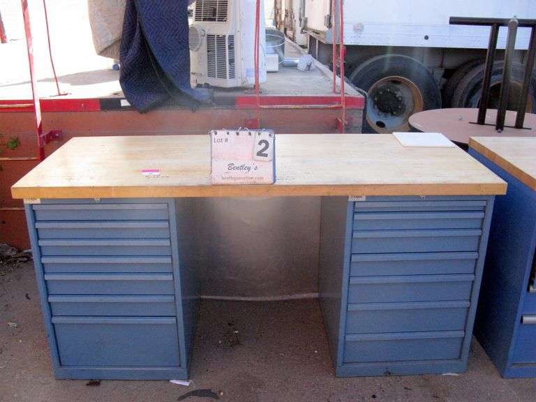 LISTA INDUSTRIAL WORKBENCH W/ BUTCHER BLOCK TOP