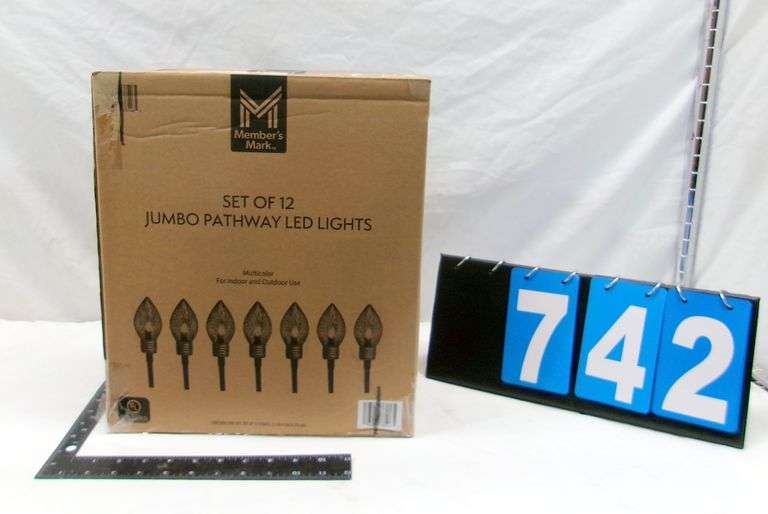 SET OF 12 JUMBO PATHWAY LED LIGHTS, MULTICOLOR FOR INDOOR/OUTDOOR - POSSIBLY MISSING PARTS