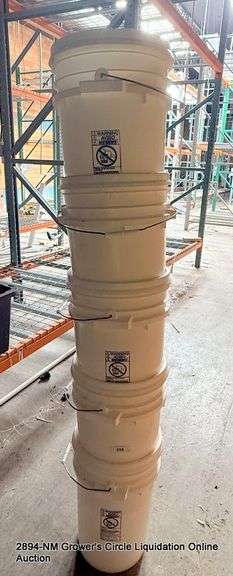 WHITE 5 GALLON BUCKETS, QTY 5