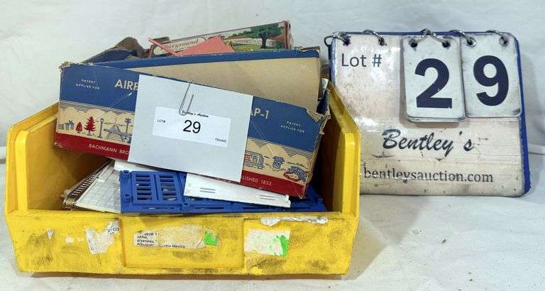 STACK OF ASSORTED MODEL TRAIN HO-SCALE ACCESSORIES - PLAYGROUND, BUILDINGS