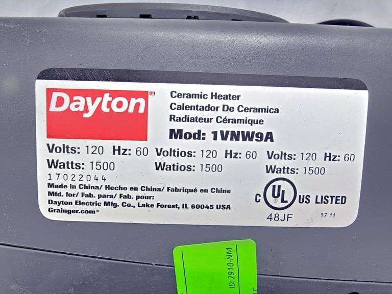 DAYTON SPACE HEATER, 1VNW9A