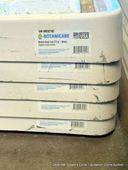 5 - BOTANICARE 4'X8' WHITE MOBILE RACK TRAY - 5 X MONEY